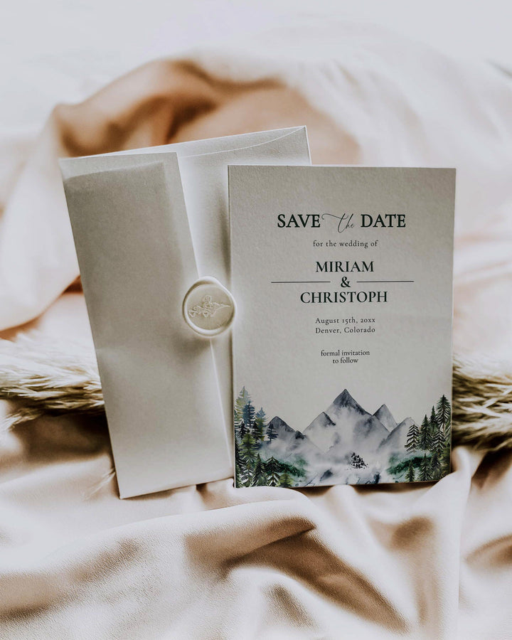 Mountain Wedding Save the Date Template