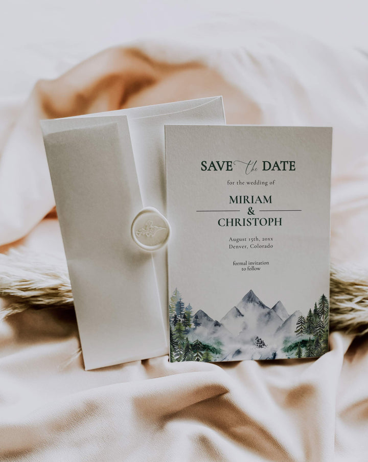 Rustic Mountain Forest Lake Nature Country Wedding Template Bundle - marryful