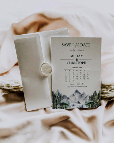 Forest Wedding Save the Date Calendar Template