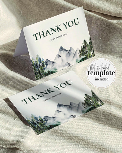 Mountain Wedding Thank you Card Template