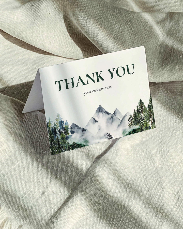 Mountain Wedding Thank you Card Template