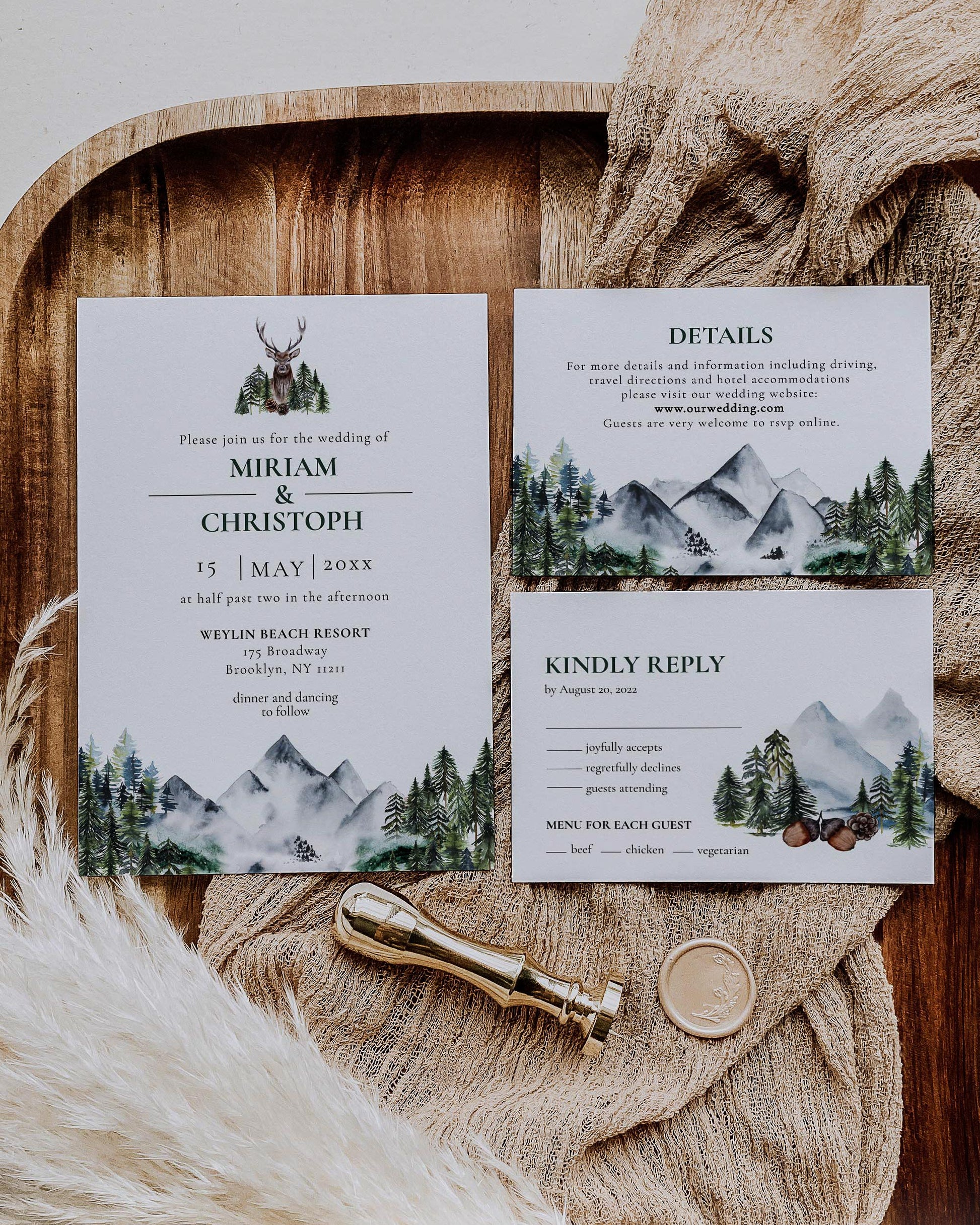 Mountain Wedding Invitation Template to Download