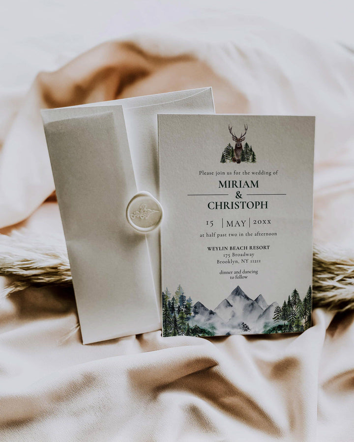 Mountain Wedding Invitation Template to Download