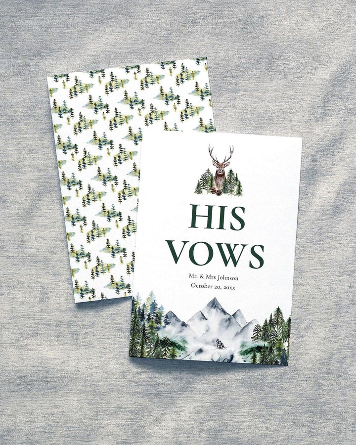 Mountain Wedding Vow Book Covers Template