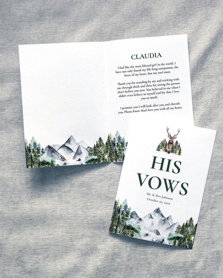Mountain Wedding Vow Book Covers Template