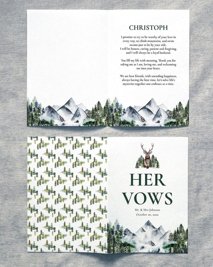 Mountain Wedding Vow Book Covers Template
