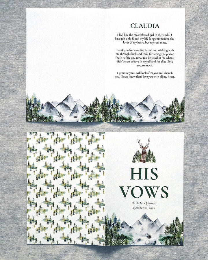 Mountain Wedding Vow Book Covers Template