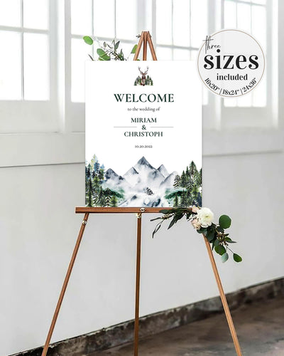Mountain Wedding Welcome Sign Template