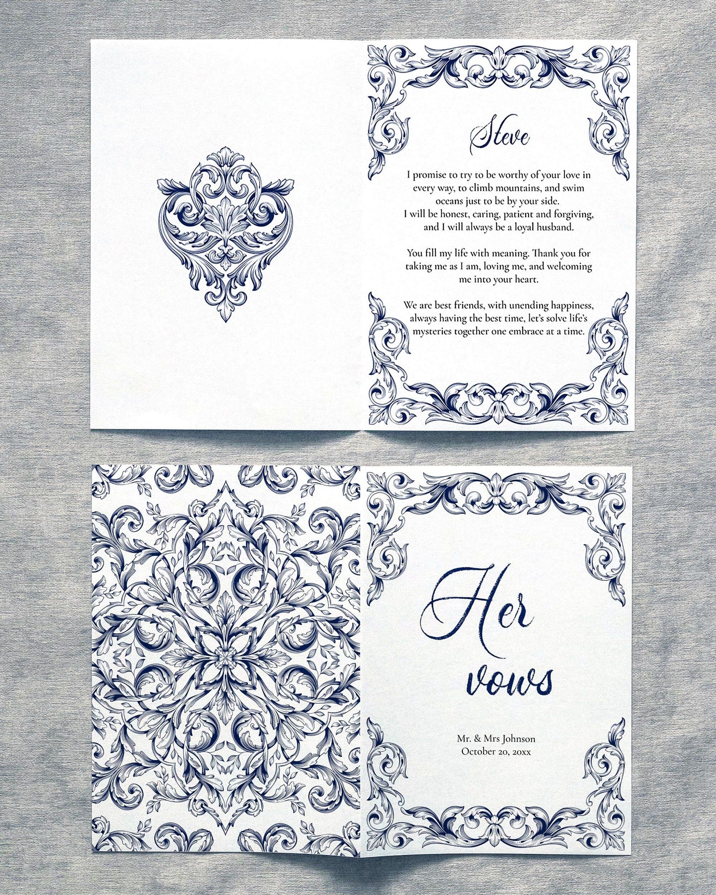 Classic Wedding Vow Book Covers