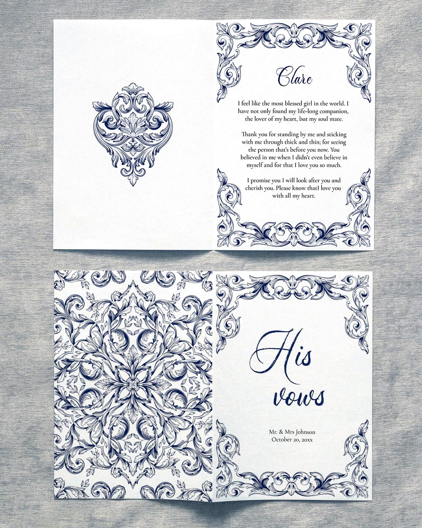 Classic Wedding Vow Book Covers