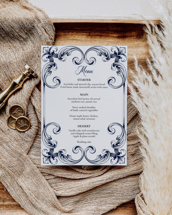 Romantic Wedding Menu Template