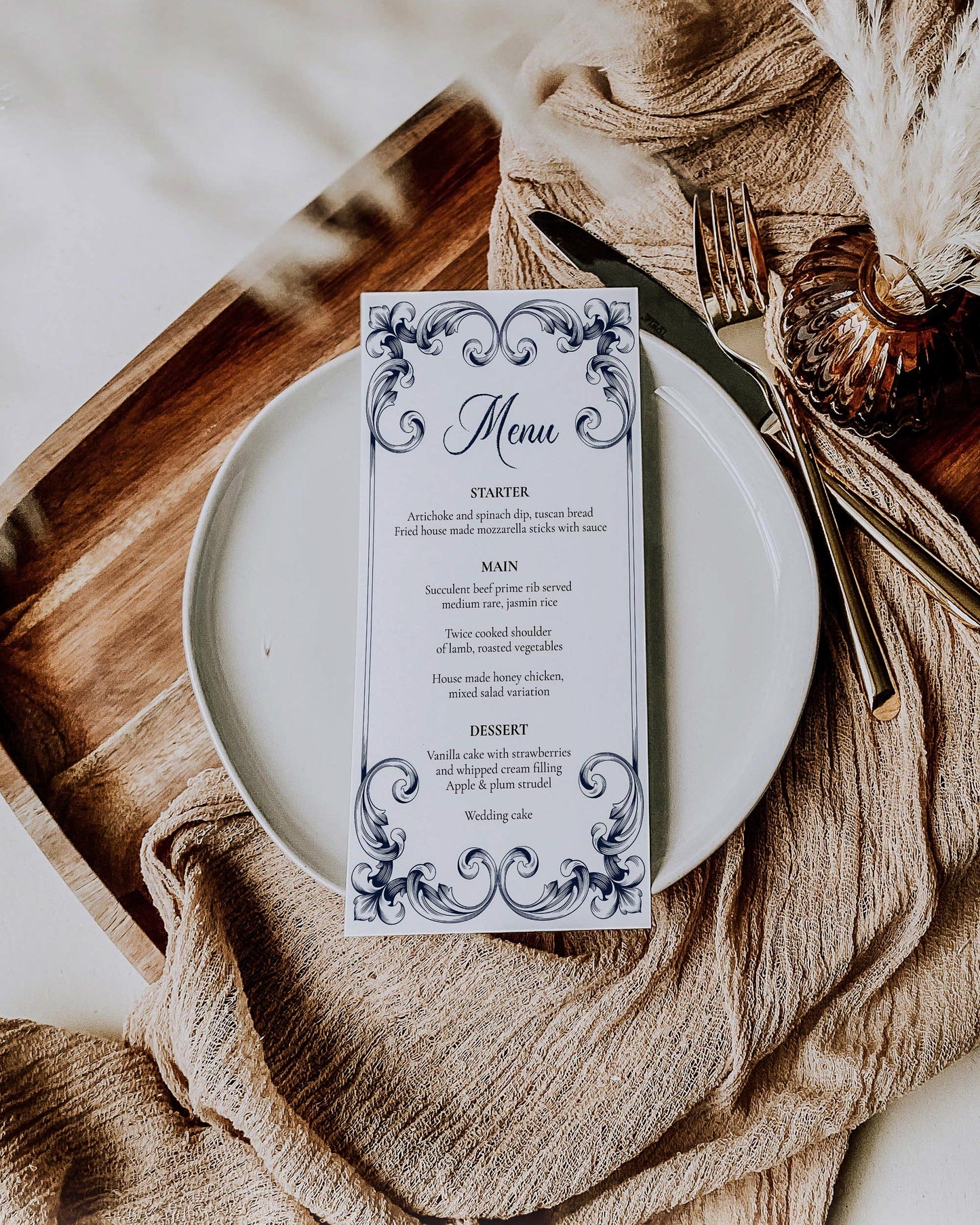 Romantic Wedding Menu Template