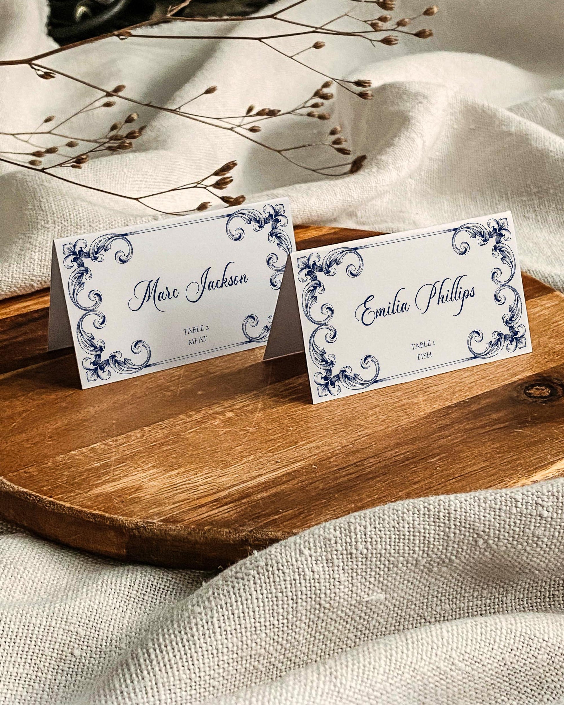 Classic Wedding Place Card Template