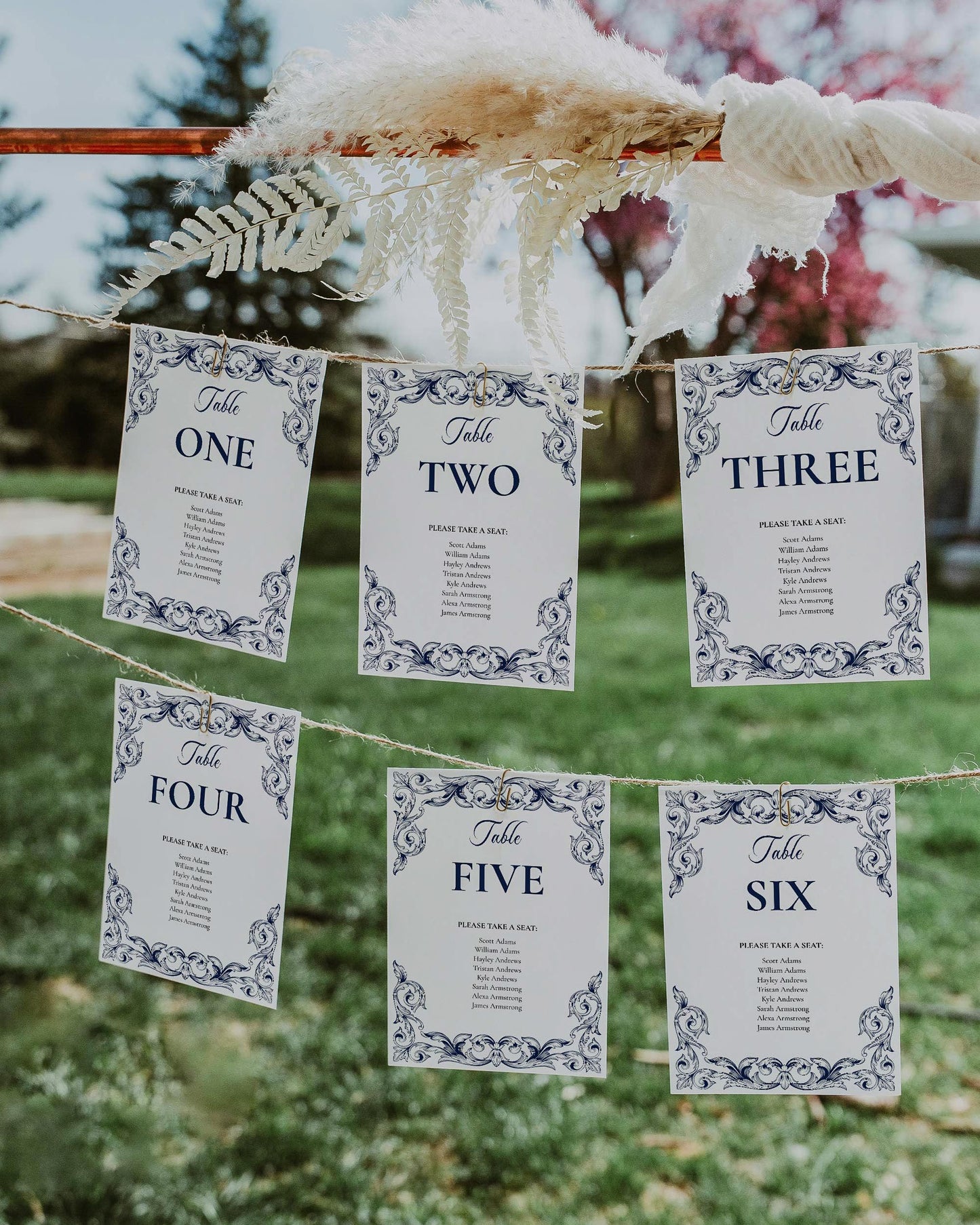 Table Numbers Template for Classic Wedding