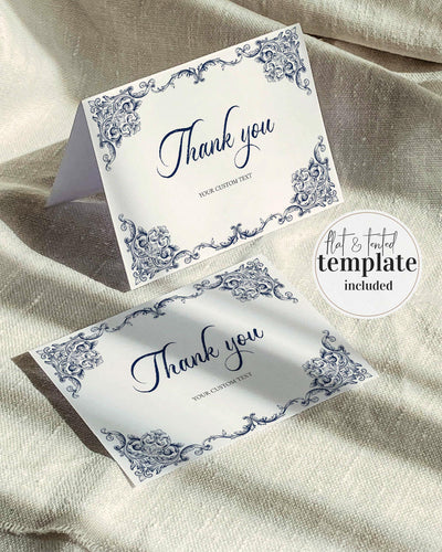 Baroque Wedding Thank you Card Template