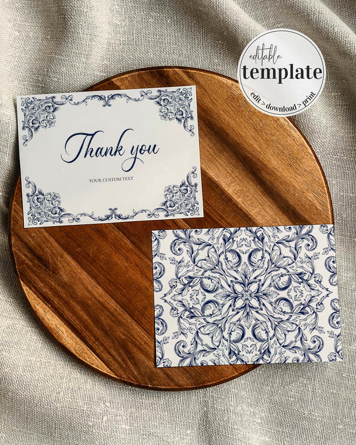 Baroque Wedding Thank you Card Template