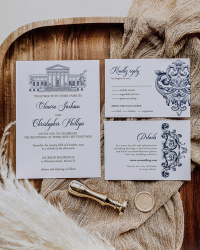 Classic Wedding Venue Invitation