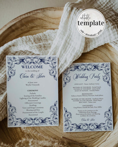 Classic Wedding Program Template