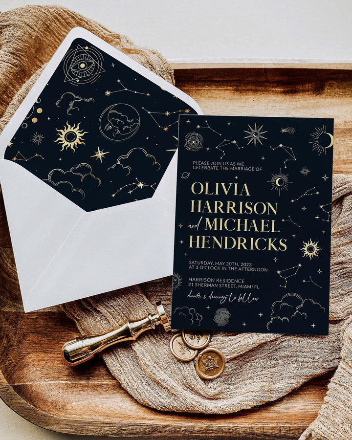 Moon Wedding Envelope Liner Template