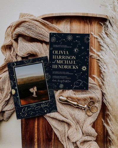 Mystical Wedding Invitation for Celestial Wedding