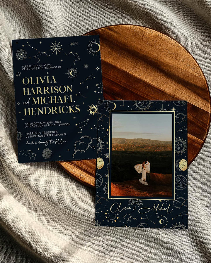 Mystical Wedding Invitation for Celestial Wedding