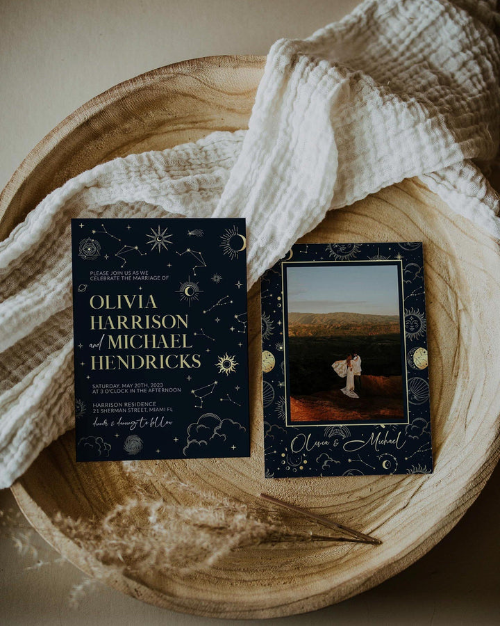 Mystical Wedding Invitation for Celestial Wedding
