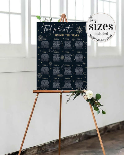 Moon Wedding Seating Chart Template
