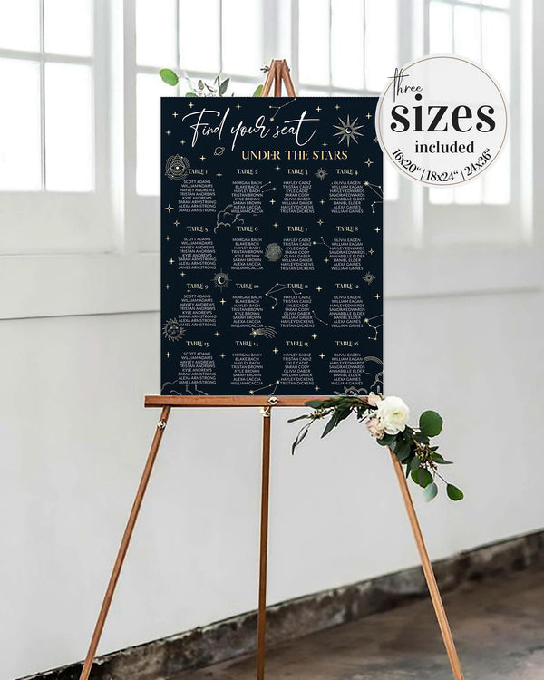Moon Wedding Seating Chart Template