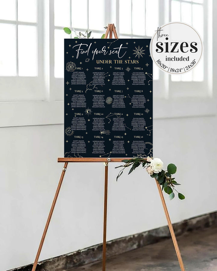 Moon Wedding Seating Chart Template