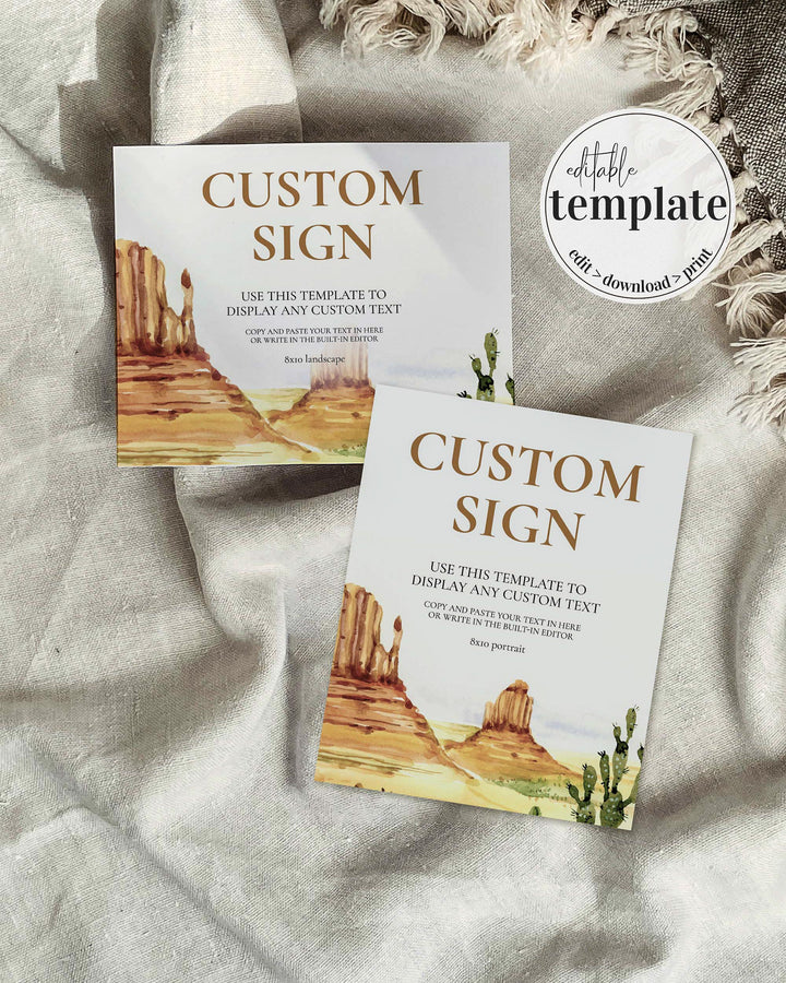 Desert Wedding Custom Sign