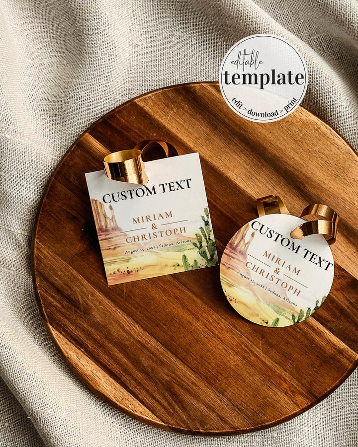Desert Wedding Welcome Bag Tags