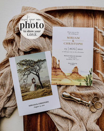 Boho Desert Wedding Invitation Template