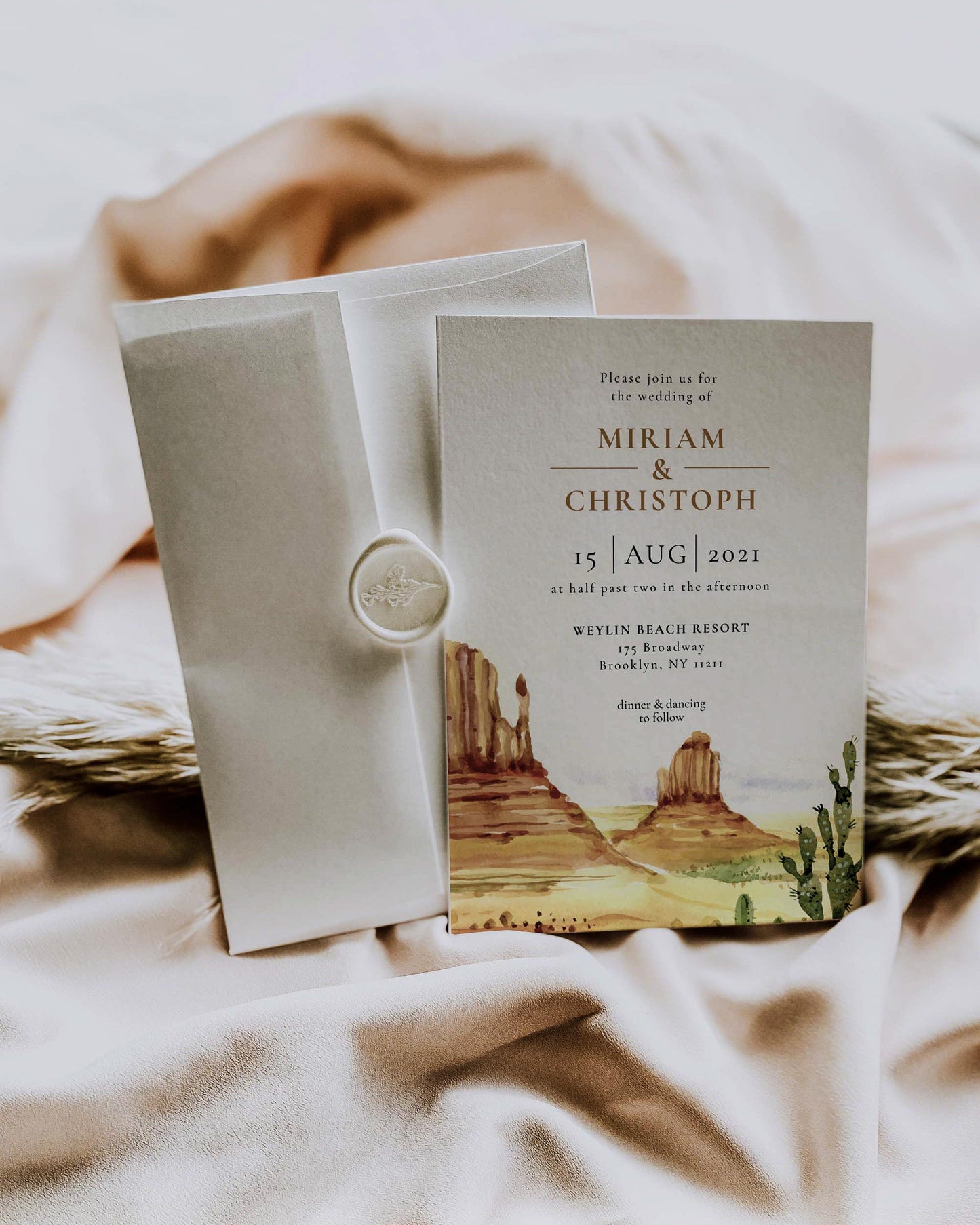 Boho Desert Wedding Invitation Template