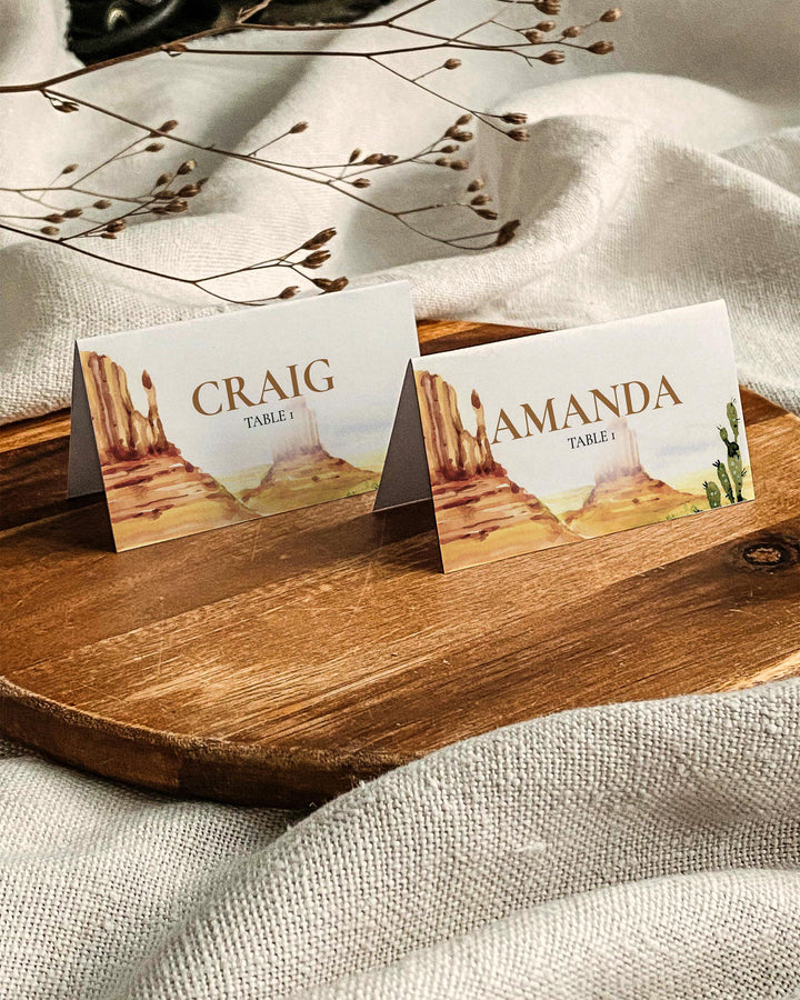 Desert Wedding Place Cards