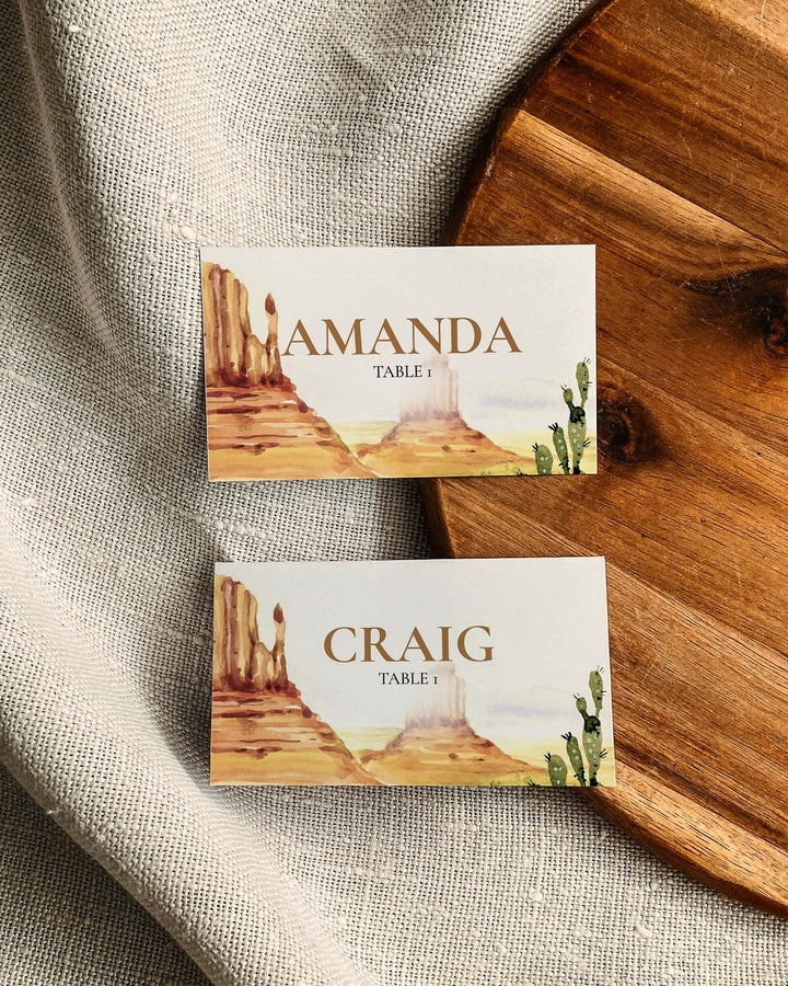 Desert Wedding Place Cards