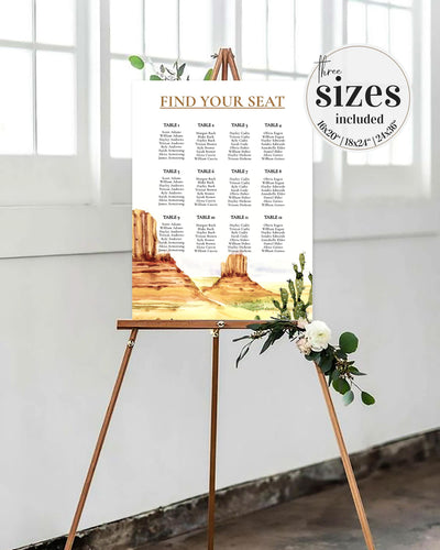 Boho Wedding Seating Chart Template