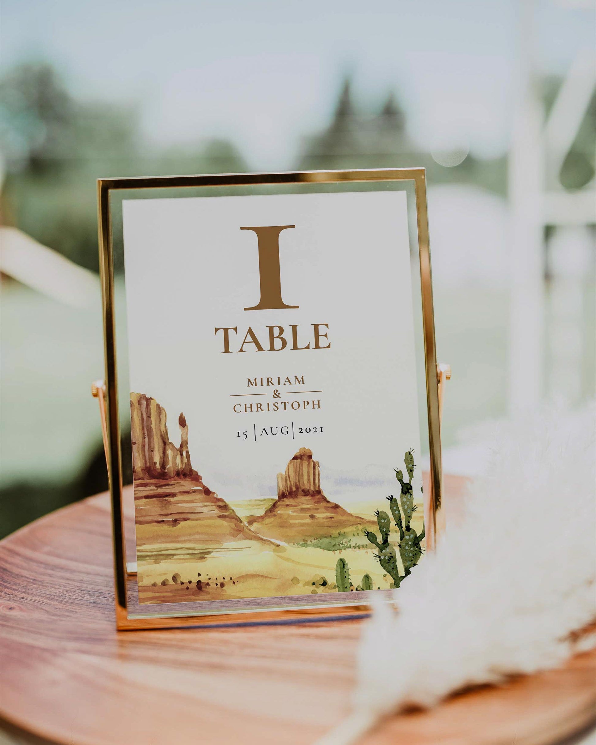 Desert Wedding Table Numbers Template