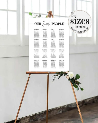 Modern Seating Chart Sign Template for Simple Wedding