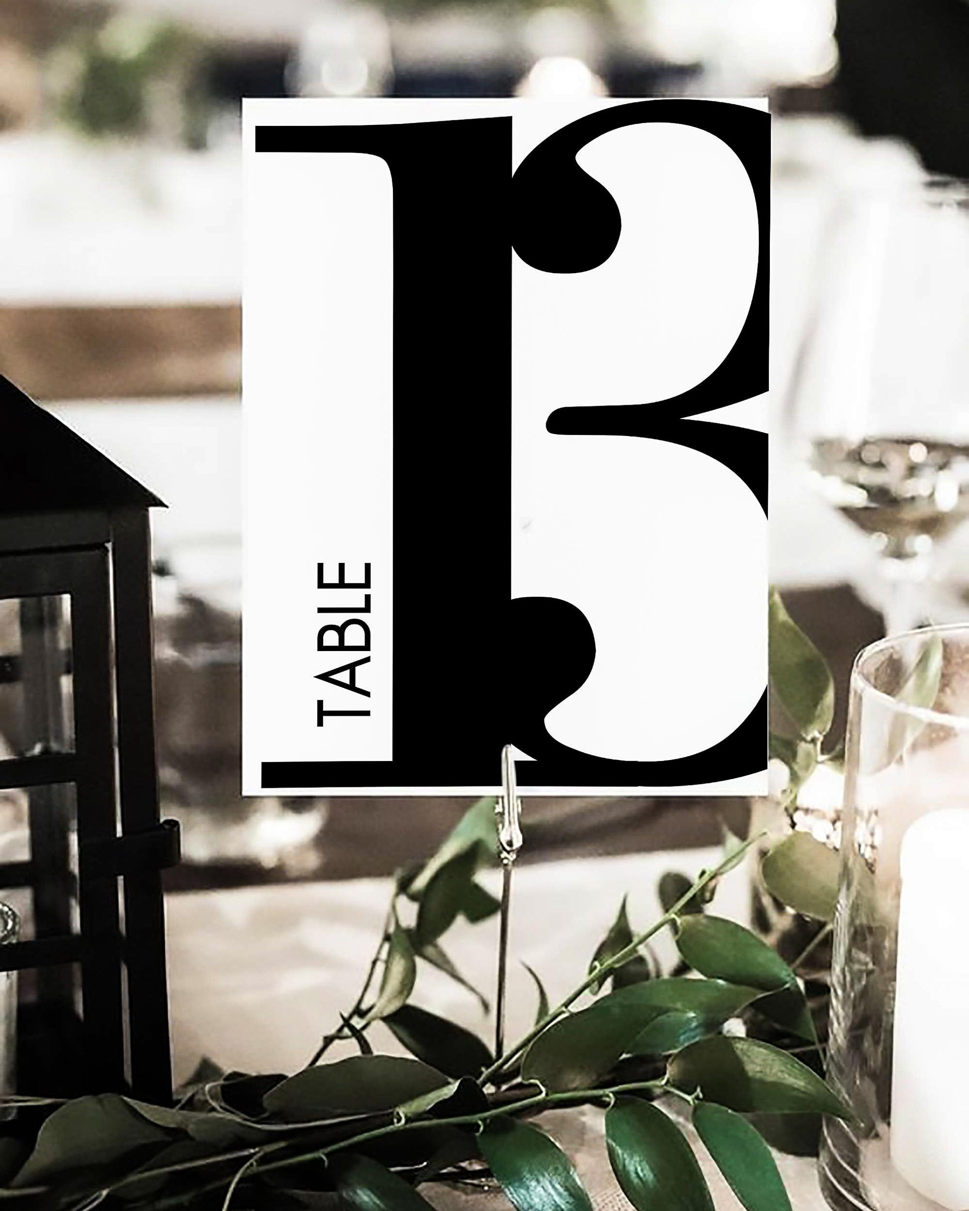 Simple Table Numbers Template for Modern Wedding