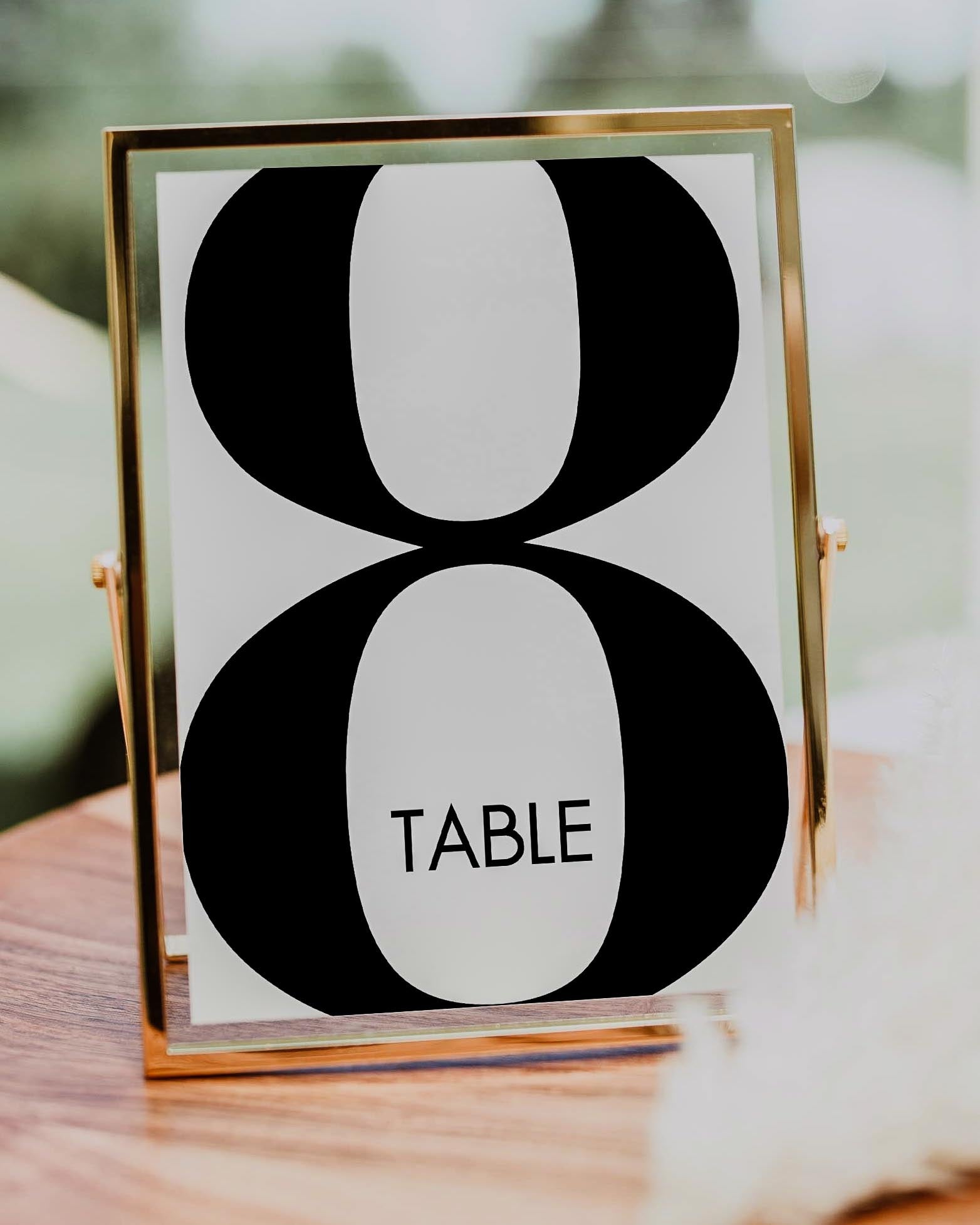 Simple Table Numbers Template for Modern Wedding