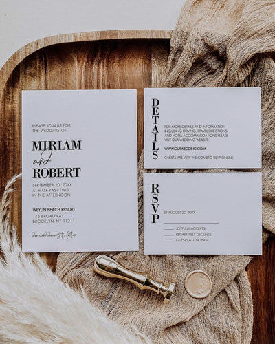 Modern Invitation Template for Classic Wedding