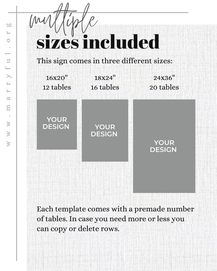 Moon Wedding Seating Chart Template