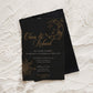 Celestial Wedding Invitation, Editable Deckled Edge Template, Navy Blue and Gold elegant Bohemian Sun and Moon Wedding #062