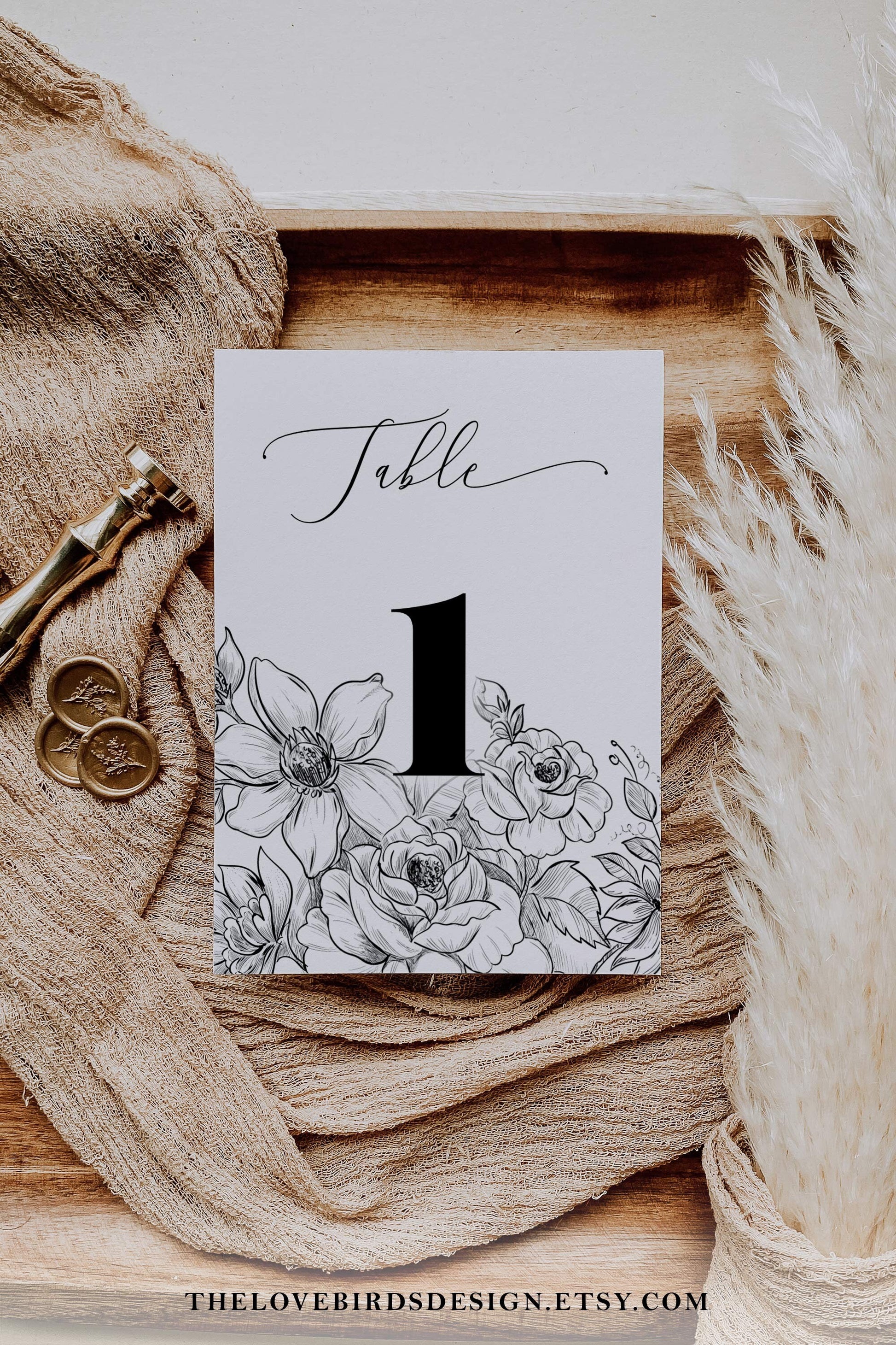 Gothic Wedding Table Numbers Sign, Rock n Roll Wedding Decor for Minimalist Party