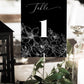 Gothic Table Numbers Sign Printable Template for Wedding Birthday Bridal Shower or Funeral, Rock n Roll Tattoo Table Sign