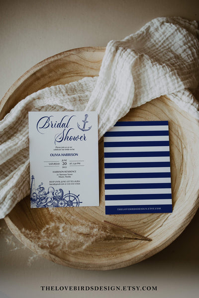 Nautical Bridal Shower Invite, Destination Beach Bridal Shower Invitation Template Download - marryful