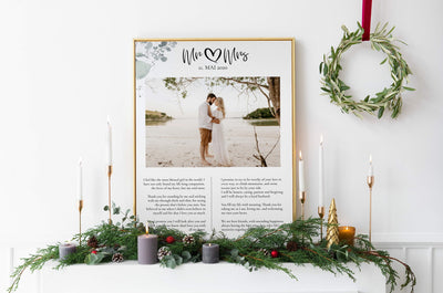 Groom Gift From Bride on Wedding Day, To My Groom, First Anniversary Gift for him, Wedding Vows Print