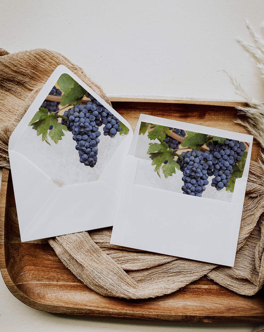 Napa Envelope Liners Template, Winery Wedding Envelopes #080