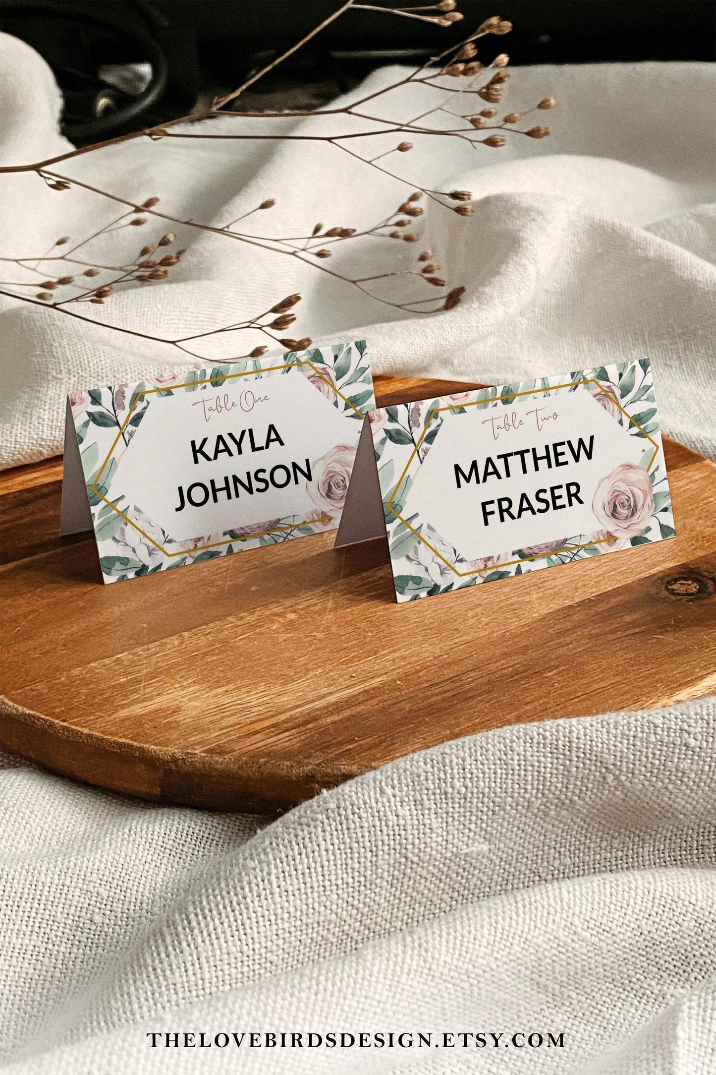Whimsical Wedding Place Cards Template for Wedding Table Decor or Birthday Bridal Shower or Baby Shower #075
