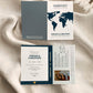 Blue Passport Wedding Invitation Template, Travel Themed Wedding Passport Template #072w